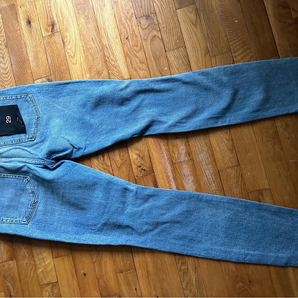 Anine Bing Mid Rise Light Blue Ankle Skinny Jeans
